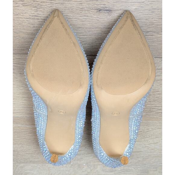 Elisabet Tang Heels Pumps 6 Crystal Rhinestone Stiletto Pointed Event Dressy - Picture 12 of 13